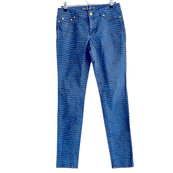 Michael Kors Denim - Michael Kors Blue Zebra Print Skinny Jeans Size 4